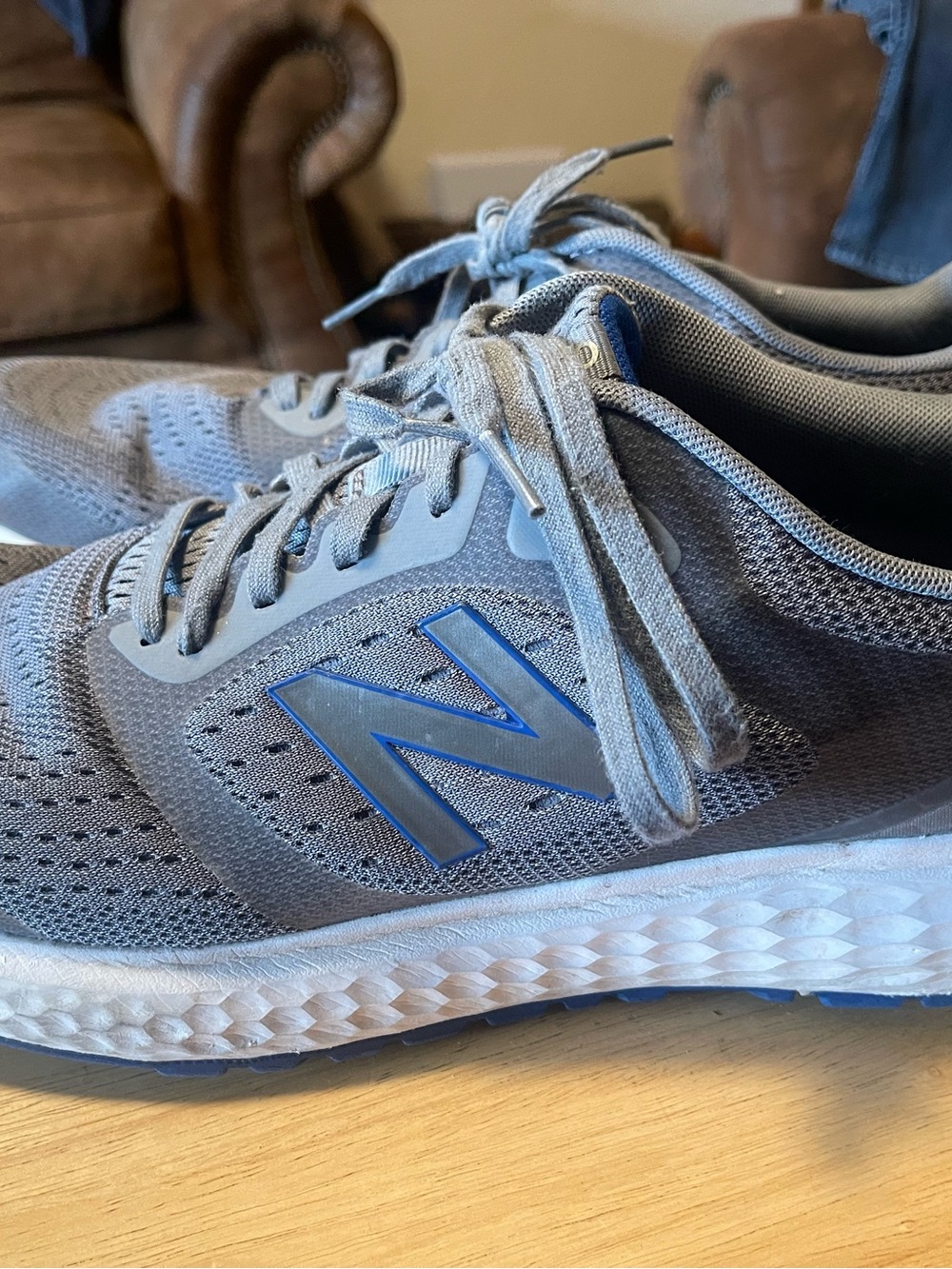 New Balance 520 Gray Blue Lace-Up Mesh Low Top Running Sneakers M520SG6 size 13